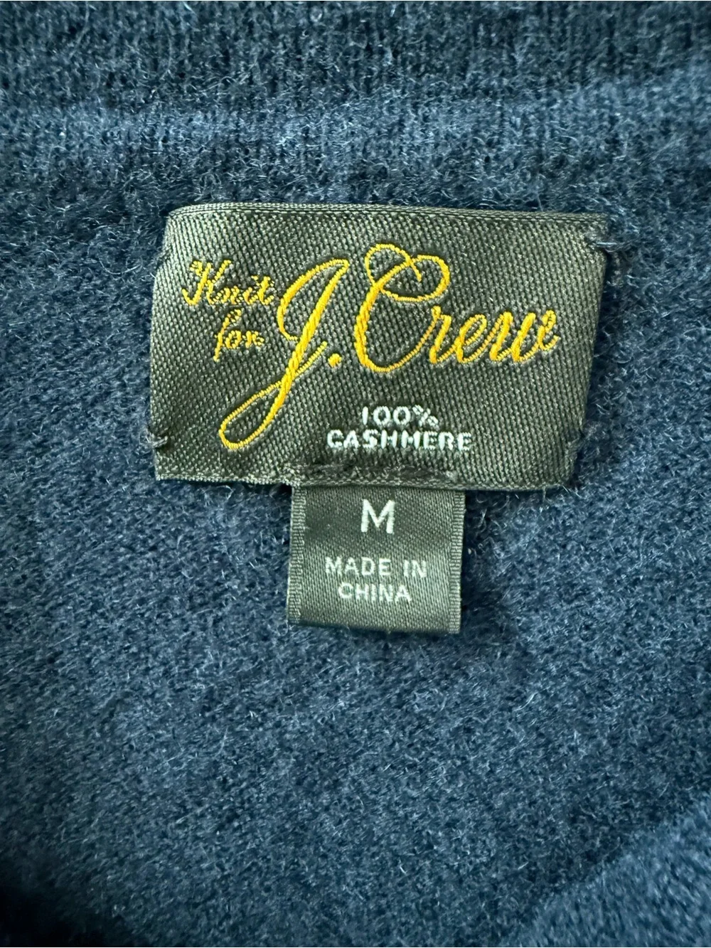 J.Crew Men’s 100% Cashmere Polo Sweater Size M Navy Blue Long Sleeve